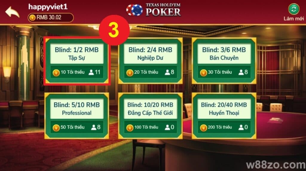 Hướng dẫn chơi Poker trên W88 - Nhận 90K tiền cược miễn phí (4)