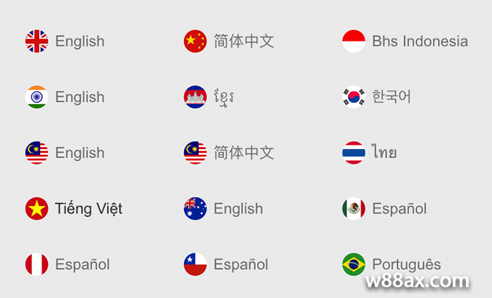 Cung cấp 15 ngôn ngữ và tiền tệ, hoạt động tại nhiều quốc gia
